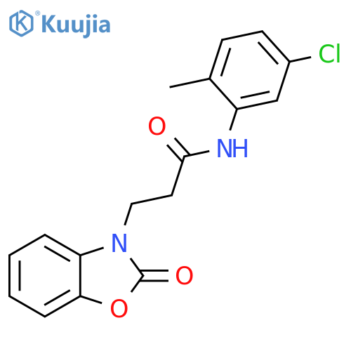 N-(5-chloro-2-methylphenyl)-3-(2-oxo-2,3-dihydro-1,3-benzoxazol-3-yl)propanamide structure