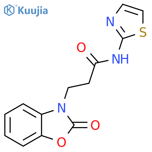 3-(2-oxo-2,3-dihydro-1,3-benzoxazol-3-yl)-N-(1,3-thiazol-2-yl)propanamide structure