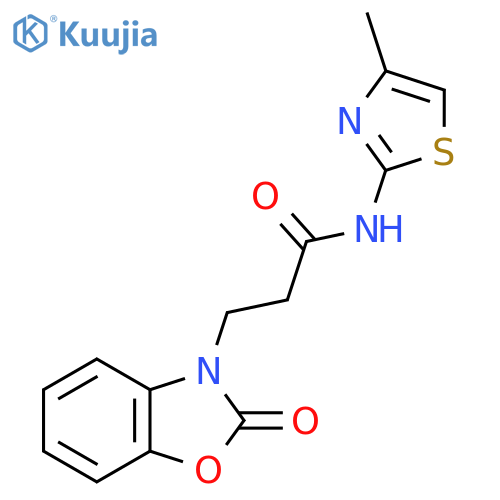 N-(4-methyl-1,3-thiazol-2-yl)-3-(2-oxo-2,3-dihydro-1,3-benzoxazol-3-yl)propanamide structure