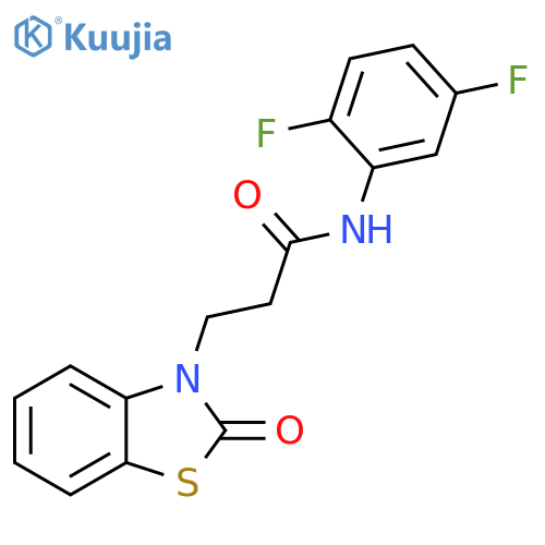N-(2,5-difluorophenyl)-3-(2-oxo-2,3-dihydro-1,3-benzothiazol-3-yl)propanamide structure