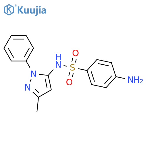 4-amino-N-(3-methyl-1-phenyl-1H-pyrazol-5-yl)benzene-1-sulfonamide structure