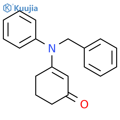 2-Cyclohexen-1-one, 3-[phenyl(phenylmethyl)amino]- structure