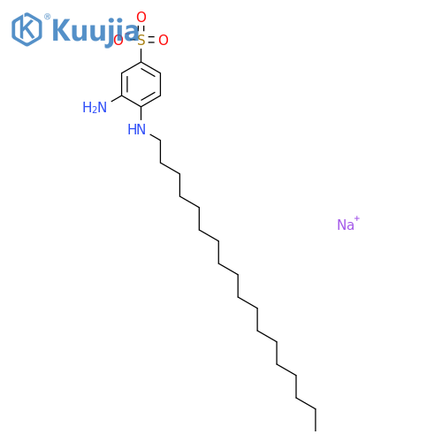 Benzenesulfonic acid,3-amino-4-(octadecylamino)-, sodium salt (1:1) structure