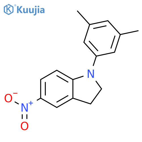 1H-Indole, 1-(3,5-dimethylphenyl)-2,3-dihydro-5-nitro- structure