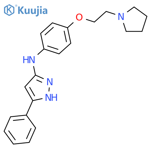 1H-PYRAZOL-3-AMINE, 5-PHENYL-N-[4-[2-(1-PYRROLIDINYL)ETHOXY]PHENYL]- structure