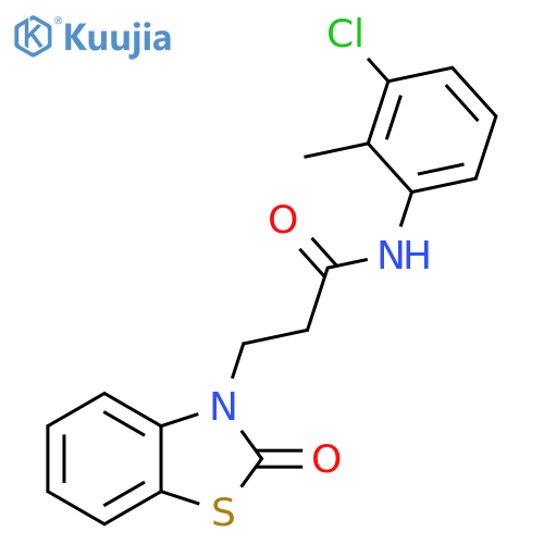 N-(3-chloro-2-methylphenyl)-3-(2-oxo-2,3-dihydro-1,3-benzothiazol-3-yl)propanamide structure