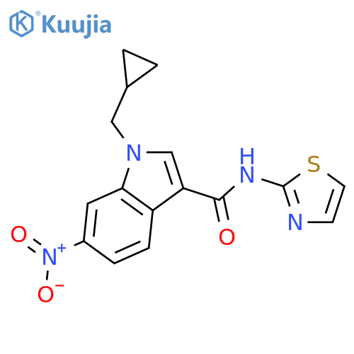 1H-INDOLE-3-CARBOXAMIDE, 1-(CYCLOPROPYLMETHYL)-6-NITRO-N-2-THIAZOLYL- structure