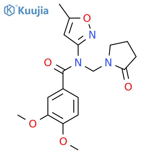 3,4-dimethoxy-N-(5-methyl-1,2-oxazol-3-yl)-N-(2-oxopyrrolidin-1-yl)methylbenzamide structure