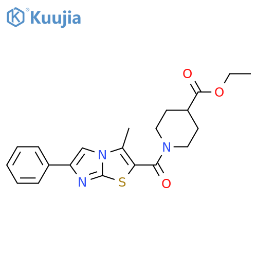 ethyl 1-{3-methyl-6-phenylimidazo2,1-b1,3thiazole-2-carbonyl}piperidine-4-carboxylate structure