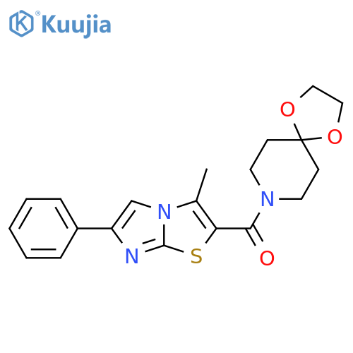 8-{3-methyl-6-phenylimidazo2,1-b1,3thiazole-2-carbonyl}-1,4-dioxa-8-azaspiro4.5decane structure