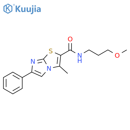 N-(3-methoxypropyl)-3-methyl-6-phenylimidazo2,1-b1,3thiazole-2-carboxamide structure