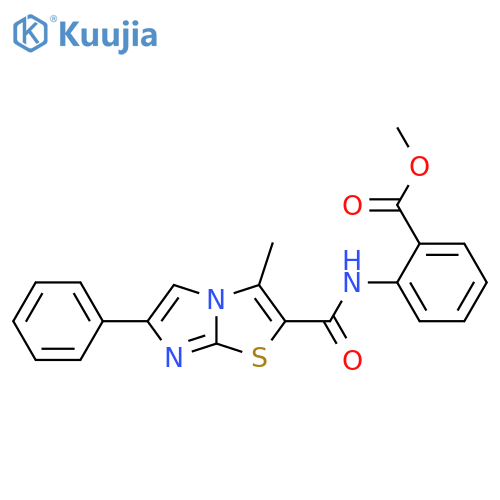 methyl 2-{3-methyl-6-phenylimidazo2,1-b1,3thiazole-2-amido}benzoate structure