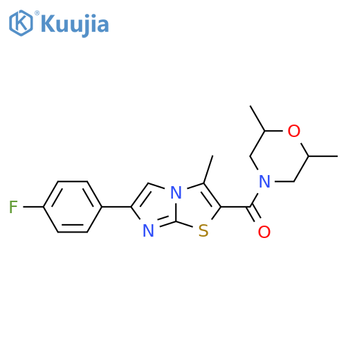 4-6-(4-fluorophenyl)-3-methylimidazo2,1-b1,3thiazole-2-carbonyl-2,6-dimethylmorpholine structure