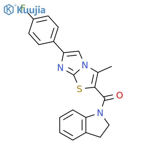 1-6-(4-fluorophenyl)-3-methylimidazo2,1-b1,3thiazole-2-carbonyl-2,3-dihydro-1H-indole structure