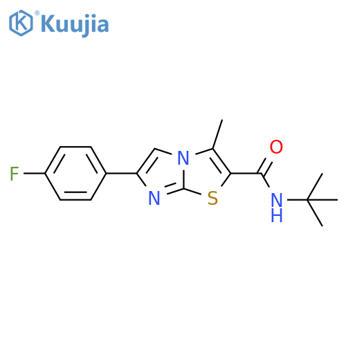 N-tert-butyl-6-(4-fluorophenyl)-3-methylimidazo2,1-b1,3thiazole-2-carboxamide structure