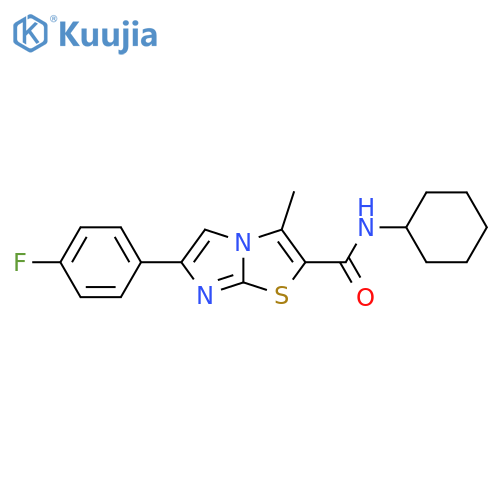 N-cyclohexyl-6-(4-fluorophenyl)-3-methylimidazo2,1-b1,3thiazole-2-carboxamide structure