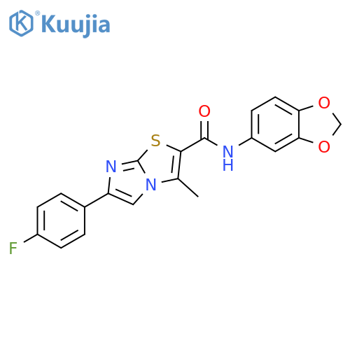 N-(2H-1,3-benzodioxol-5-yl)-6-(4-fluorophenyl)-3-methylimidazo2,1-b1,3thiazole-2-carboxamide structure
