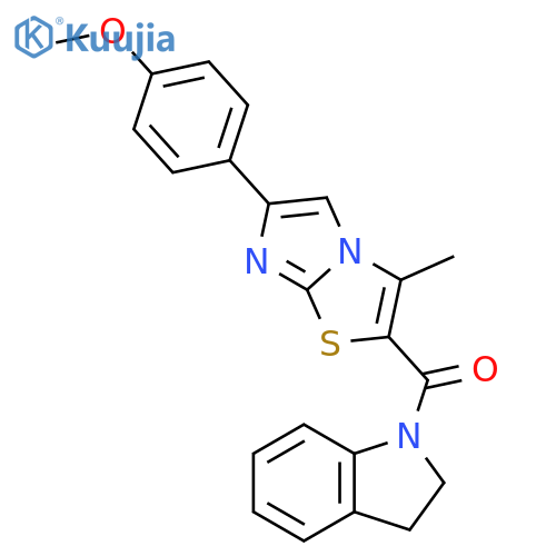 1-6-(4-methoxyphenyl)-3-methylimidazo2,1-b1,3thiazole-2-carbonyl-2,3-dihydro-1H-indole structure