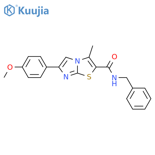 N-benzyl-6-(4-methoxyphenyl)-3-methylimidazo2,1-b1,3thiazole-2-carboxamide structure