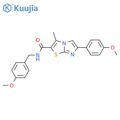 6-(4-methoxyphenyl)-N-(4-methoxyphenyl)methyl-3-methylimidazo2,1-b1,3thiazole-2-carboxamide structure