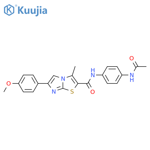 N-(4-acetamidophenyl)-6-(4-methoxyphenyl)-3-methylimidazo2,1-b1,3thiazole-2-carboxamide structure
