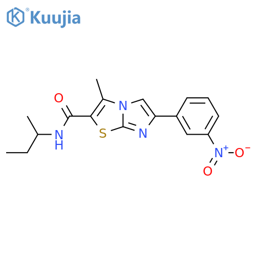 N-(butan-2-yl)-3-methyl-6-(3-nitrophenyl)imidazo2,1-b1,3thiazole-2-carboxamide structure