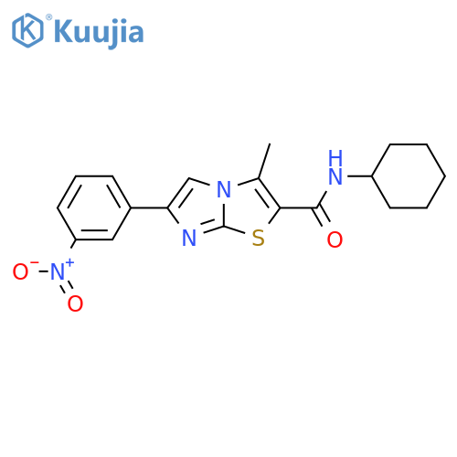 N-cyclohexyl-3-methyl-6-(3-nitrophenyl)imidazo2,1-b1,3thiazole-2-carboxamide structure