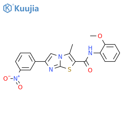 N-(2-methoxyphenyl)-3-methyl-6-(3-nitrophenyl)imidazo2,1-b1,3thiazole-2-carboxamide structure