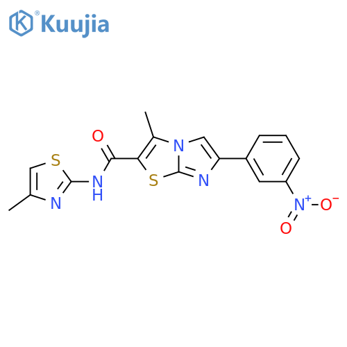 3-methyl-N-(4-methyl-1,3-thiazol-2-yl)-6-(3-nitrophenyl)imidazo2,1-b1,3thiazole-2-carboxamide structure