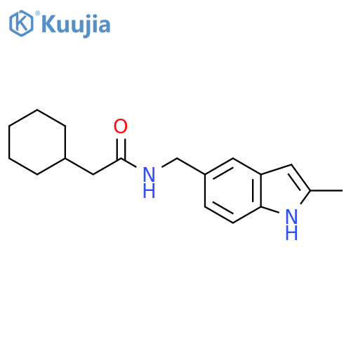2-cyclohexyl-N-(2-methyl-1H-indol-5-yl)methylacetamide structure