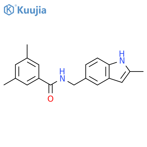 3,5-dimethyl-N-(2-methyl-1H-indol-5-yl)methylbenzamide structure