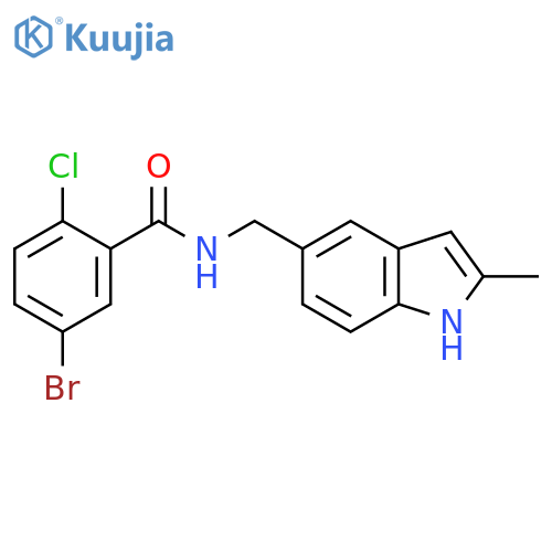 5-bromo-2-chloro-N-(2-methyl-1H-indol-5-yl)methylbenzamide structure