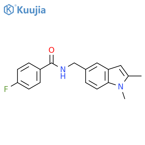 N-(1,2-dimethyl-1H-indol-5-yl)methyl-4-fluorobenzamide structure