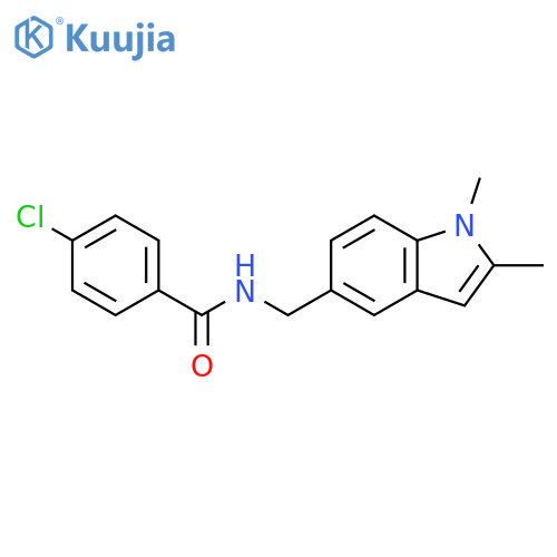 4-chloro-N-(1,2-dimethyl-1H-indol-5-yl)methylbenzamide structure