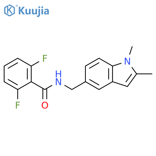 N-(1,2-dimethyl-1H-indol-5-yl)methyl-2,6-difluorobenzamide structure