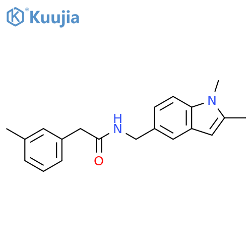 N-(1,2-dimethyl-1H-indol-5-yl)methyl-2-(3-methylphenyl)acetamide structure