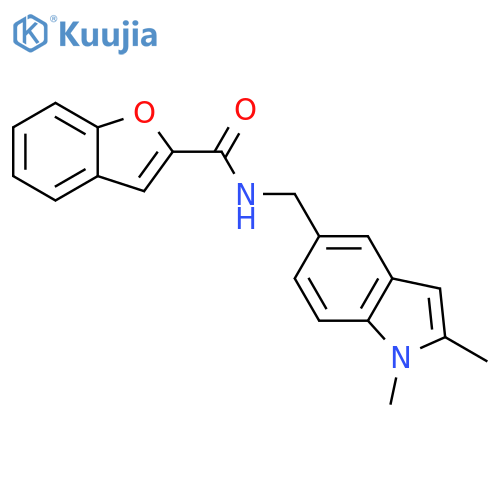 N-(1,2-dimethyl-1H-indol-5-yl)methyl-1-benzofuran-2-carboxamide structure