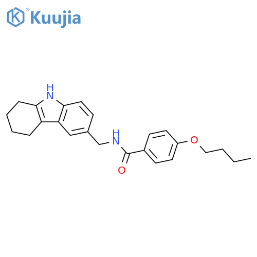 4-butoxy-N-(2,3,4,9-tetrahydro-1H-carbazol-6-yl)methylbenzamide structure