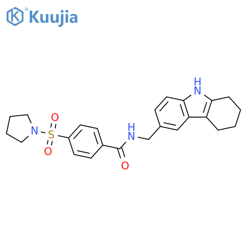 4-(pyrrolidine-1-sulfonyl)-N-(2,3,4,9-tetrahydro-1H-carbazol-6-yl)methylbenzamide structure