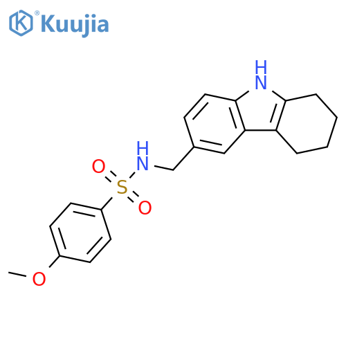 4-methoxy-N-(2,3,4,9-tetrahydro-1H-carbazol-6-yl)methylbenzene-1-sulfonamide structure