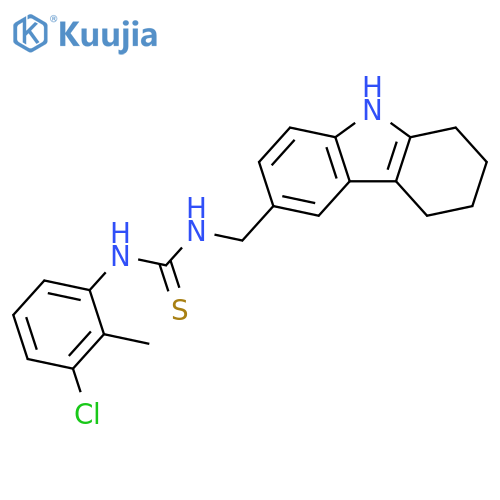 1-(3-chloro-2-methylphenyl)-3-(2,3,4,9-tetrahydro-1H-carbazol-6-yl)methylthiourea structure