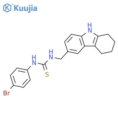 1-(4-bromophenyl)-3-(2,3,4,9-tetrahydro-1H-carbazol-6-yl)methylthiourea structure