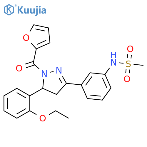 N-{3-5-(2-ethoxyphenyl)-1-(furan-2-carbonyl)-4,5-dihydro-1H-pyrazol-3-ylphenyl}methanesulfonamide structure