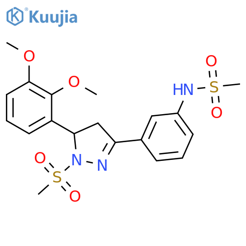 N-{3-5-(2,3-dimethoxyphenyl)-1-methanesulfonyl-4,5-dihydro-1H-pyrazol-3-ylphenyl}methanesulfonamide structure