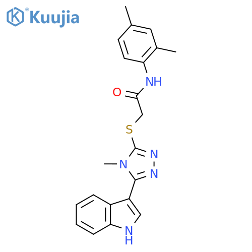 N-(2,4-dimethylphenyl)-2-{5-(1H-indol-3-yl)-4-methyl-4H-1,2,4-triazol-3-ylsulfanyl}acetamide structure