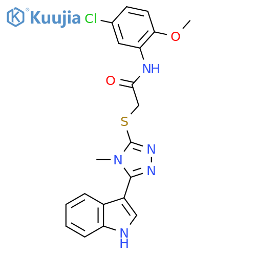 N-(5-chloro-2-methoxyphenyl)-2-{5-(1H-indol-3-yl)-4-methyl-4H-1,2,4-triazol-3-ylsulfanyl}acetamide structure