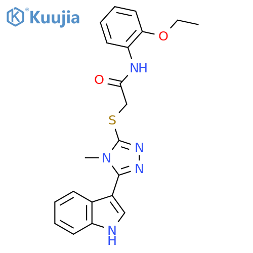 N-(2-ethoxyphenyl)-2-{5-(1H-indol-3-yl)-4-methyl-4H-1,2,4-triazol-3-ylsulfanyl}acetamide structure