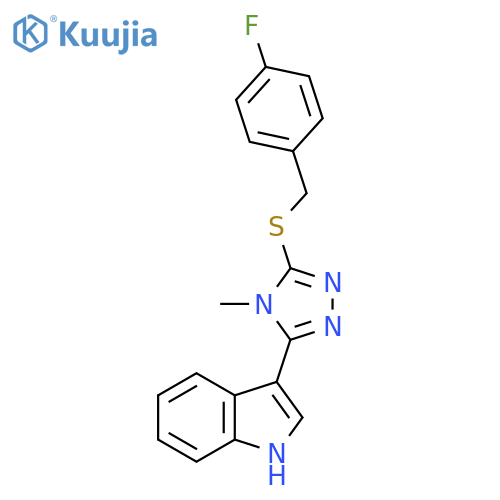 3-(5-{(4-fluorophenyl)methylsulfanyl}-4-methyl-4H-1,2,4-triazol-3-yl)-1H-indole structure