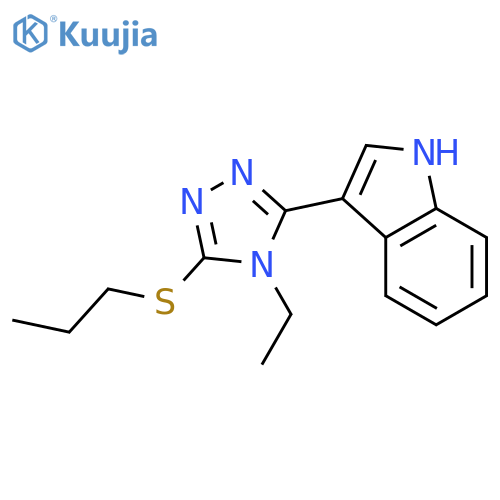 3-4-ethyl-5-(propylsulfanyl)-4H-1,2,4-triazol-3-yl-1H-indole structure