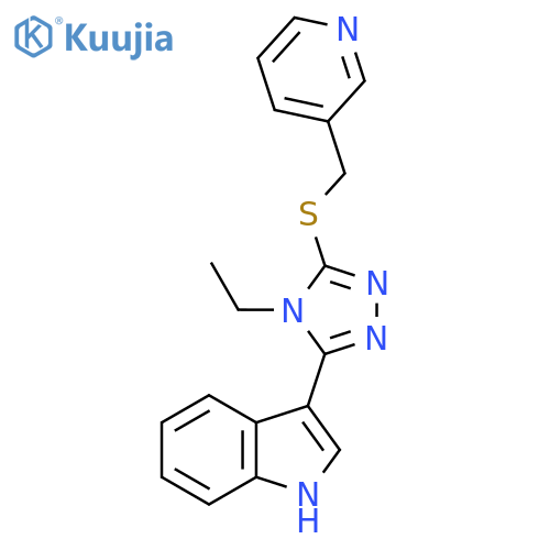 3-(4-ethyl-5-{(pyridin-3-yl)methylsulfanyl}-4H-1,2,4-triazol-3-yl)-1H-indole structure